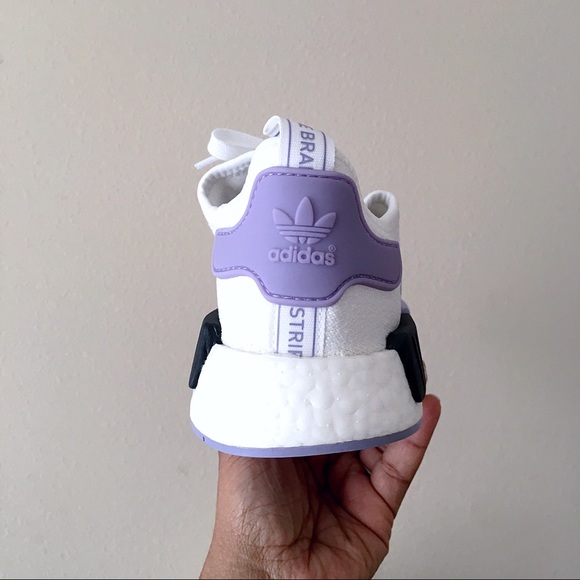 Adidas NMD R1 White Lilac Women Size 9 - Picture 6 of 7